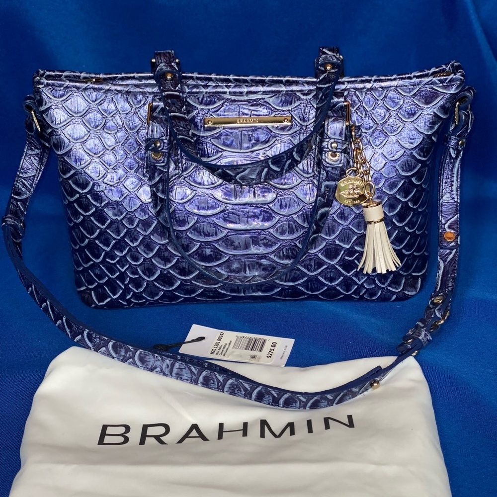 Brahmin Mini Asher in Denim Milton EXCELLENT CONDITION!!!